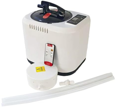 FashionCha Generatore di Vapore per Sauna Pentola Da 4L Apparecchio Elettrico Macchina per Spa con Vapore Regolabile E Telecomando Adatto per Relax Quotidiano E, Bianco