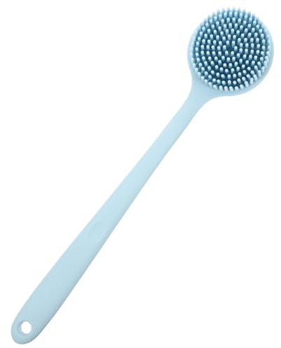 Gatuida Spazzola per Doccia Doppia Faccia Manico e Foro per Appendere in Silicone Pratica per Esfoliazione e Pulizia Profonda del Corpo Spazzola da Bagno