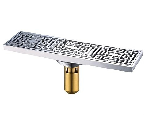 BTYKUYOO Scarico a Pavimento for Acqua Rettangolare Profondo in Rame Ispessito Lungo da Cucina da 30 * 8 cm(Smt027-c)