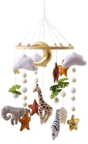Fierudeng Lit de bébé mobile - Décoration sensorielle interactive pour chambre d'enfant - Jouet mobile à suspendre - Pour chambre de fille, crèche, chambre à coucher, jeu d'anniversaire