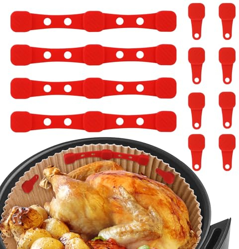 12 stycken magneter för Airfryer bakpapper, magnetsilikonspänne för luftfritös för att hålla bakplåtspapper, luftfryer tillbehör, varmluftsfritös tillbehör för Ninja Philips Cosori