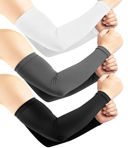 Leyrens Armstulpen 3 Paar Unisex, Armstulpen Sommer Sonnenschutzmittel Sleeves, Ärmlinge Kompression, Tattoo Abdeckung, Rutschfest Kühlung, für Running Radsport Volleyball Basketball