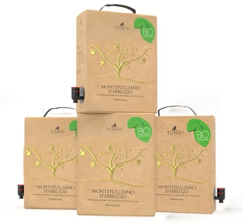 Confezione Risparmio 4x Bag in Box 3L – Primitivo o Montepulciano d’Abruzzo DOC – 12L di Vino Rosso (Montepulciano d'Abruzzo DOC)