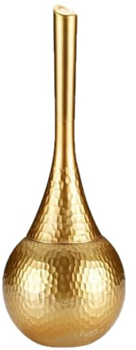 Peosaard Toilet Brush Gold, Gold Toilet Brush 15 Inch Plastic Bowl and Holder with Comfortable Non Slip Handle for Bathroom, Bowl Cleaner