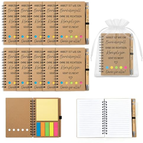 Aixxikum 10 Stück Abschiedsgeschenk Kollegen, Geschenke für Kollegen mit Stift und Organza-Beutel, Kleines Geschenk für Kollegen, Dankeschön Geschenke für Lieblingskollegin Mitarbeiter
