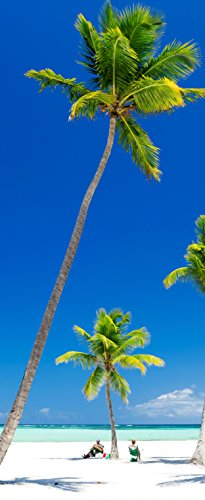 Melis-Folienwerkstatt Tür-tapete Tür-Poster selbstklebend – Palmen am Strand Urlaub Südsee Karibik – 90x205cm - Foto-tapete Tür-Folie – T00013-1-teilig