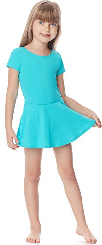 Merry Style Flicka Kropp med Kjol Balett Klänning Korta Ärmar MS10-136(Turquoise, 110)