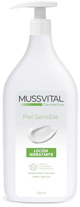 Mussvital Dermactive, Loción Hidratante, Piel Sensible, 24 Horas, 750 ml