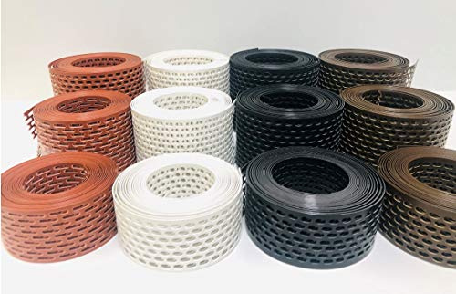 Lüftungsband Traufgitter PVC Lüftungsgitter Vogelschutz Vogelschutzgitter 5 m lang 50 mm breit, schwarz