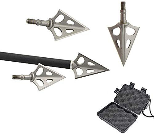 ZSHJG 6pcs Pfeilspitzen 3 Klingen Jagdspitzen Bogenschießen Broadhead 106 Grains Jagdpfeilspitzen für Schießen Trainieren für Pfeil und Bogen (Pfeilspitze + Kästchen)