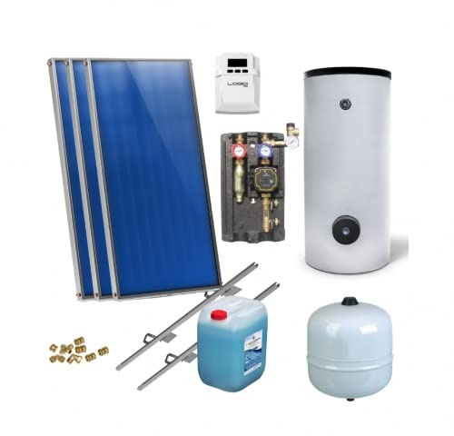 Solaranlage Warmwasser Solarpaket 3 Kollektoren Speicher Flexrohr Flachkollektor