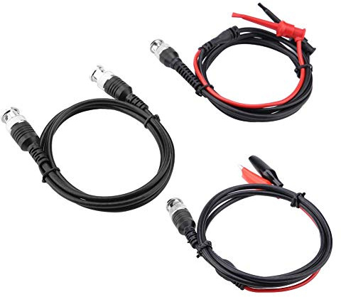 Oumefar Coaxial Cable BNC to BNC Crocodile Clip Multimeter Test Hook Set Testing Lead Kit Oscilloscope Probes BNC to Alligator Clips for Electrician Education