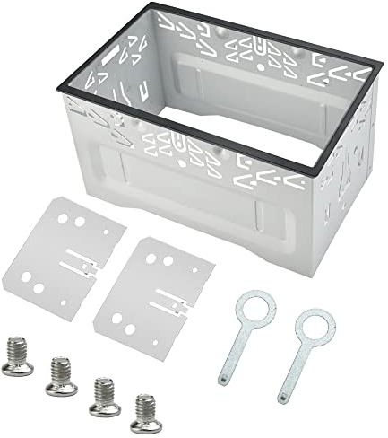 JUNMEIDO Telaio Universale per Autoradio in Metallo per Pannello Autoradio 2 Din,Kit Telaio di Montaggio per Autoradio Doppio DIN,Gabbia Autoradio 2 Din Compatibile con Maggior Parte dei Modelli