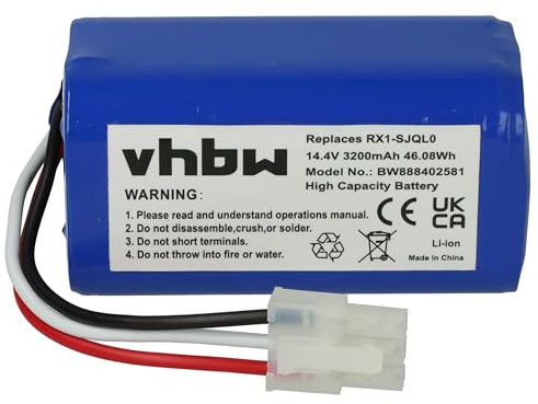 vhbw Batterie Compatible avec Yujin Robot iClebo Smart YCR-M05-10, YCR-M04-1 Robot électroménager (3200mAh, 14,4V, Li-ION)