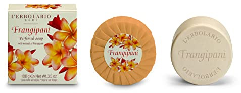L'Erbolario Perfumed Bar Soap – Gently Scented Body and Hand Soap Bar – Moisturizing and Nourishing with Natural Extracts – Frangipani - 3.5 oz