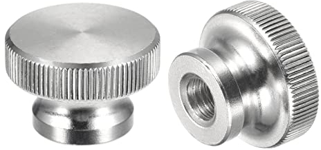 sourcing map Rändelmuttern 2Stk. M10xD30mm x H20mm 304 Edelstahl Rändelmutter mit Manschette