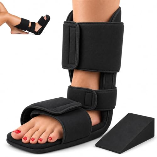 BODYTONIX Luxurious 90 Degree Plantar Fasciitis Boot - Soft Night Splint to Stabilise the Foot and Ankle, Stretch the Plantar Fascia Ligament and Support the Achilles Tendon
