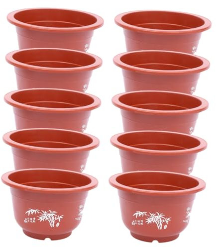 CAXUSD 10st Blumentopf Zimmerpflanzen Kunststoff-pflanzgefäße Groß Pflanztopf Übertopf Rotem Ton Kleine Pflanzentöpfe Orchideentopf Zimmerbonsai Plastik Einfach Tontopf