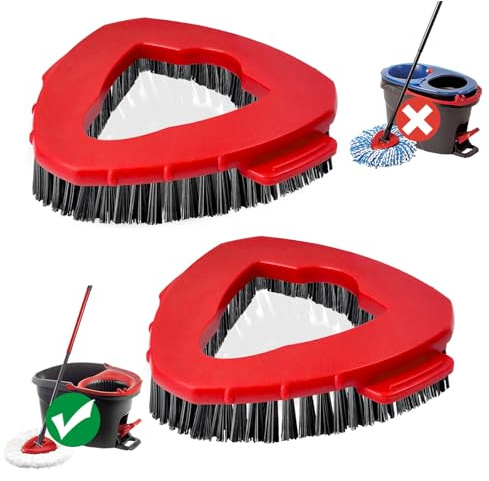 Scrub Brush, 2 Pcs Spin Mop Scrub Brush Head Compatible for EasyWring 1-Tank System, Hard Bristle Cleaning Brush for Bathroom, Kitchen, Tub and Tile