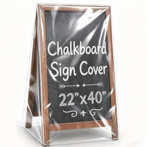 Ribbonlic PVC-Kreidetafel-Abdeckung, transparent, für den Außenbereich, 101,6 x 68,9 x 55,9 cm, wasserdicht, für Innenbereich, Geschäft, groß, doppelseitig, wasserdichte Abdeckung (nur Abdeckung)