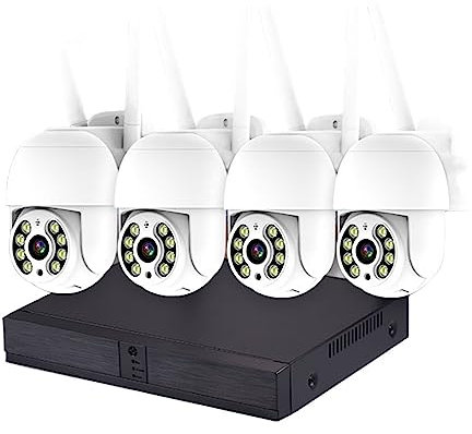 BAFEIYA Telecamere di sicurezza wireless per esterni Kit di sicurezza telecamera 2K 4MP Registratore NVR 8CH Full Color Night Telecamere IP wireless CCTV Set di videosorveglianza H.265