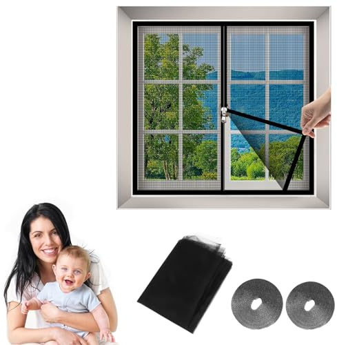 165 x 200 cm (B x H) Insektenschutz für Fenster, Fliegen-Moskitonetz, Sichtfenster, Insektenschutz, schützt Familie vor Insekten