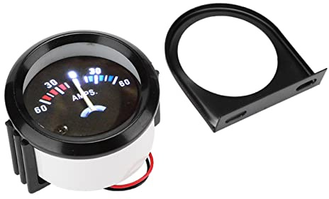 Klanata Amperometro 12V DC 60A, Voltmetro per Auto da 252mm, Misuratore AMP a Doppia Portata 60-0-60A, per Modifiche ad Auto, Moto, Veicoli e Trattori