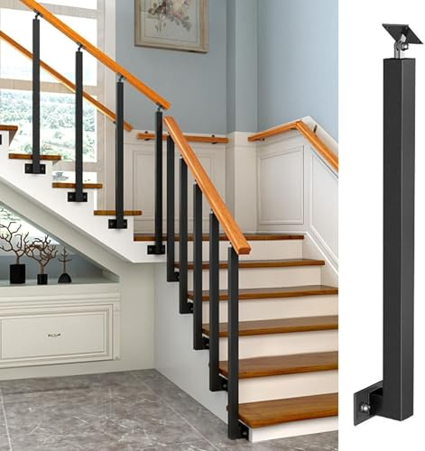 LQSYBHD Poteau de Balustres D'escalier à montage latéral, Garde-Corps Intérieur, Kit de Support de Poteau de Rampe D'escalier Balustrade Mains Courantes de Transition Piquet, Colonn(Size:100cm/39.3in)