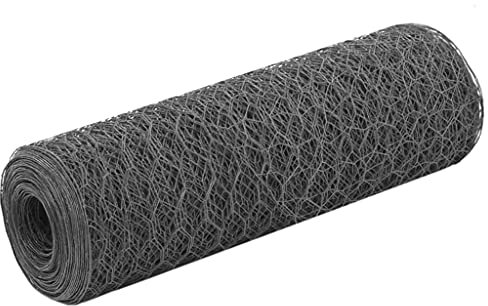 ShGaxin Drahtzaun Stahl mit PVC-Beschichtung 25x0,5 m Grau, Maschendrahtzaun, Gartenzaun, Hühnerzaun, Hundezaun, Hasendraht, Draht Zaun 143275