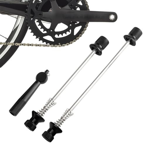 Dranng Rennrad-Spieß, klappbar, diebstahlsicher, vorne und hinten, Aluminium-Spieß, Mutter-Werkzeug für vordere und hintere Lager-Schraubstange