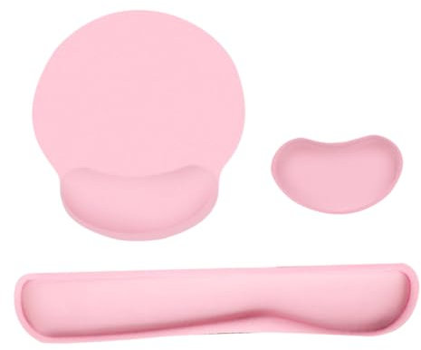 EXCEART 1 Satz Mousepad Dreiteiliges Set Computer Klaviatur Handgelenkstütze Für Tastatur Tastatur-handgelenkauflage Tastatur Und Mauspad Pad Mit Handgelenkstütze Rosa Gedächtnisschaum