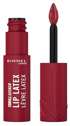 Rimmel London, Thrill Seeker Lip Latex, 450 Majesty, Rossetto liquido, Lucidalabbra, Colore labbra, Rossetto con acido ialuronico, Morbidezza e lucentezza, Idratazione, Vitamina E, Aloe Vera, 6 ml
