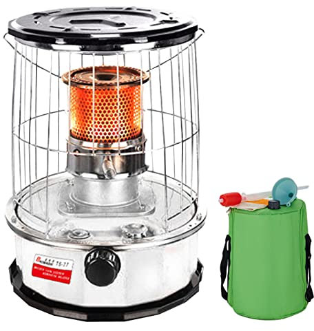 BomDog Queroseno Estufa Calentador, Estufa de Campamento 6L Portátil, Queroseno Parafina Estufa Quemador para Interior Exterior Camping Pesca en Hibarbacoa/Green/1-Wick