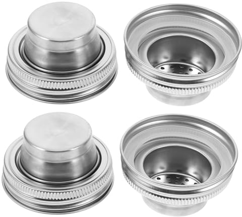 FELTECHELECTR 4stücke Edelstahl Einmachglas Deckel Mit Silikondichtung Für Gewürze Salz Und Mehl Kompatibel Mit Normalen Einmachgläsern Langlebig Und Luftdicht