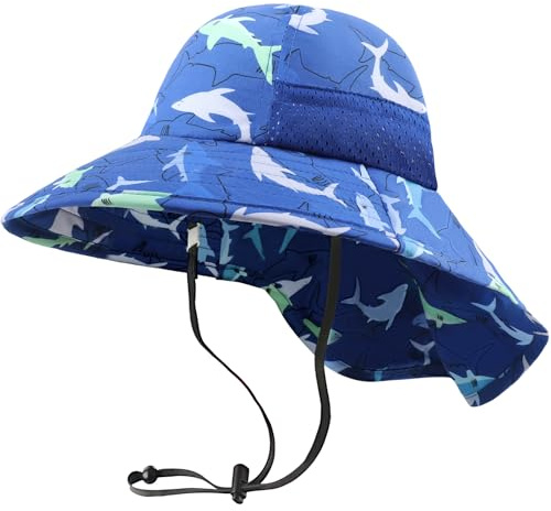 DRESHOW Sombrero de Sol Bebé Niños Children Breathable Bucket Hats UPF 50+ Ajustable Protección Solar Bucket Sombreros Gorra para Niños Niños Niñas