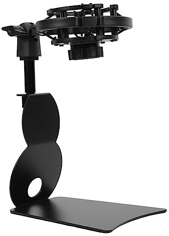 WESIEVYA 1set Abs Multi-functional Microphone Mount Clamp Table Mic Holder for Streaming Recording and Ktv Iron and Abs Construction Shockproof Design