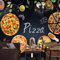 Papier peint mural 3D Pizza Shop Tableau noir Photo Papier peint Restaurant Café Décoration murale Peinture 250 x 175 cm