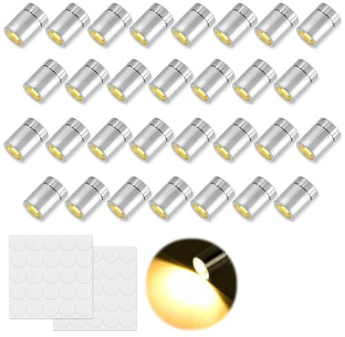ZWQLZG 30 Stück Mini LED Lichter, LED Minilichter Lichter für Puppenhäuser, Mini Lichter zum Basteln, LED Licht für Papierlaterne, Minilichter zum Selbermachen (Warmweißes Licht)