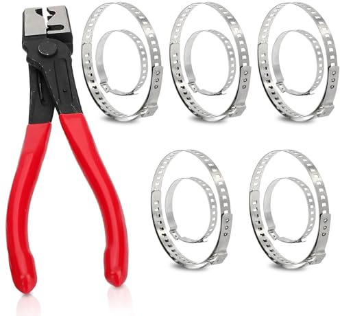 Lot de 11 pinces de collier de serrage robustes en acier inoxydable CV - Kit d'assortiment de colliers de serrage réglables de type Clic-R pour la plupart des voitures