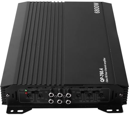 Amplificatore Auto 4 in Lega di Alluminio con Dissipazione Termica Avanzata per Altoparlanti Auto Potente e Stabile per Suono Nitido e Senza Distorsioni