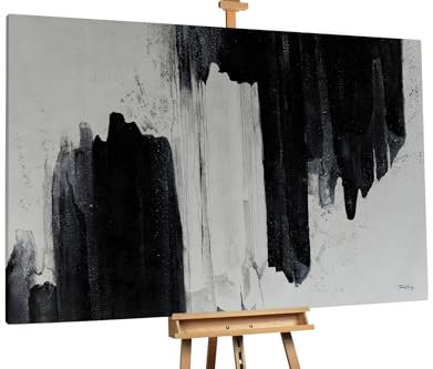 KunstLoft Ölgemälde 'Primeval Power' 180x120cm | Original Handgemalte Gemälde | Modern | Schwarz und Weiß | Leinwand-Bild Ölgemälde einteilig groß | Modernes Kunst Ölbild