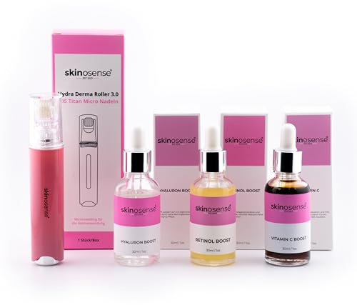 Skinosense® Microneedling Beauty Pflege Premium Set | Dermaroller für Strahlende Haut – Anti-Aging Beauty Tool – Porenverfeinerung & Hautstraffung – Premium Gesichtspflege