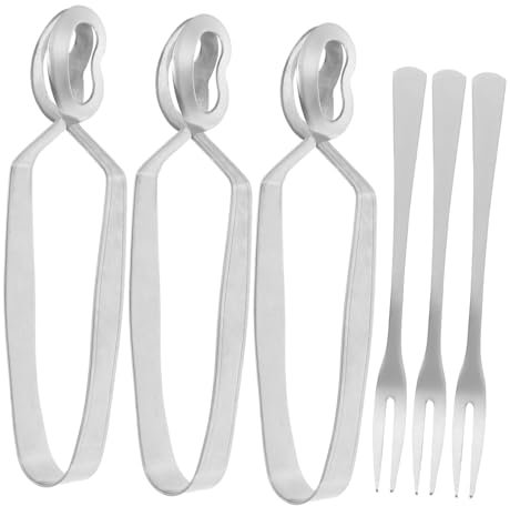Holibanna 3sets Pinze Per Lumache in Acciaio Inossidabile Pinze Per Servire Lumache Forchette Per Compatte e Pratiche Utensili Per Impugnatura Ergonomica