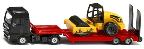 SIKU 1760 Camion Man avec remorque surbaissée et Rouleau compresseur, 1:87, métal/Plastique, Multicolore, Ensemble de Jouets, remorque surbaissée Amovible, Rouleau compresseur Mobile