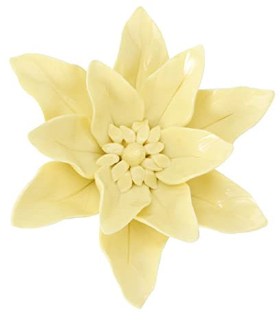Ciieeo Decorazione Murale in Ceramica Fiore Di Giglio Artificiale Giallo Grande Sospensione Facile Gancio Per Casa Ufficio Soggiorno e Camera Ornamento Parete Elegante Ed Effetto Scultore