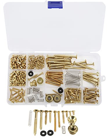 E-Gitarren Reparaturset Schrauben - Passend für Humbucker & Jazzmaster Pickup, Metall, Präzise Verarbeitung, Mehrere Größen, Inkl. Aufbewahrungsbox, Für Gitarren & E-Gitarren
