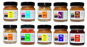 Le Monopati Signature | Entreprise française | Lot Découverte | Origine: Grèce | 100% Pur | 10 pots | Miel de Thym de Montagne | Pollen | Sapin Rouge | Chêne | Arbousier | Bruyère | Fleurs | Sarriette
