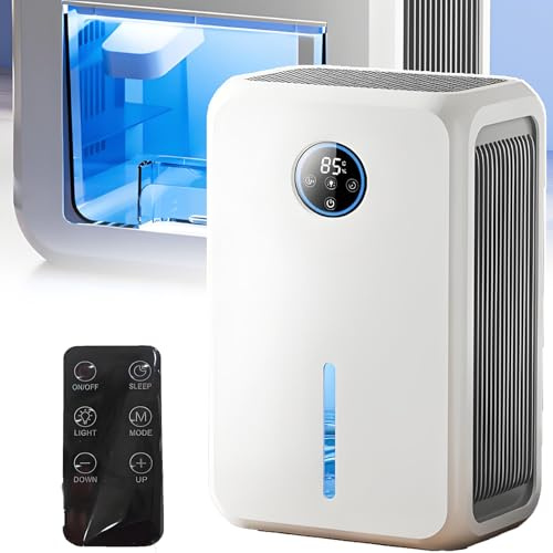 smafoseedding Deshumidificador Profesional para Dormitorio Y Hogar:Potente Capacidad De 700 Ml/Día,Silencioso (<25 Db),Control Remoto,Iluminación De 7 Colores,Tanque De 2,2 L con Apagado Automático