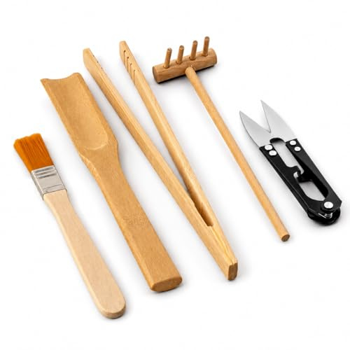 Kit Herramientas Bambú para Terrarios, Bonsái y Plantas