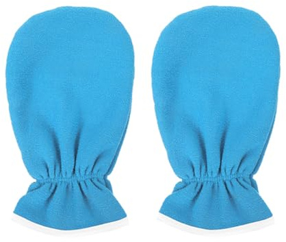 NUOBESTY Guantes Exfoliantes de Conservación del Calor para Manos, Talla Única, Tejido Duradero, para Cuidado Hidratante y Exfoliación, Uso en Spa y Salón de Belleza, Color Azul